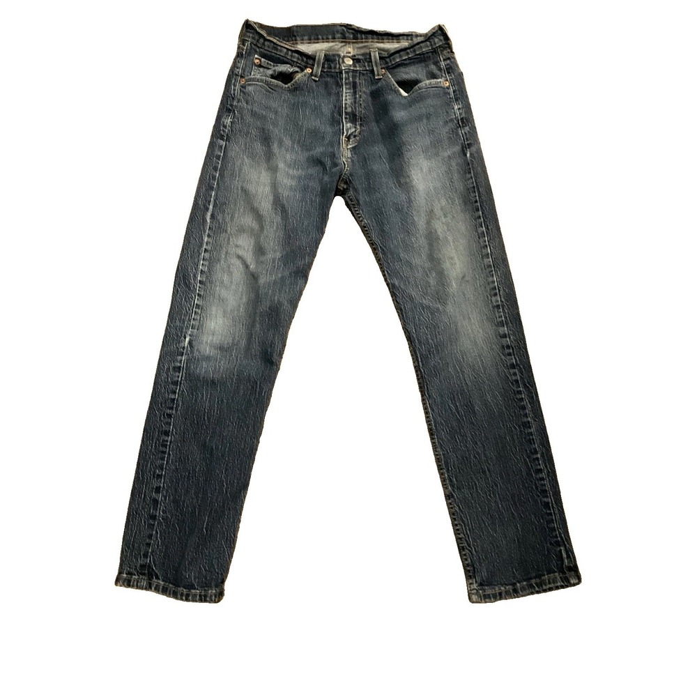 Levis 505 Mens Denim Medium Wash Blue Jeans 33x30 Red Tag Good Condition